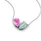 5 - Zemi 1.25 ctw Pear Shape Created Pink Sapphire and Opal (7x5 mm) Toi Et Moi Pendant Necklace 