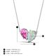 4 - Zemi 1.25 ctw Pear Shape Created Pink Sapphire and Opal (7x5 mm) Toi Et Moi Pendant Necklace 