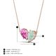 4 - Zemi 1.25 ctw Pear Shape Created Pink Sapphire and Opal (7x5 mm) Toi Et Moi Pendant Necklace 