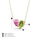 4 - Zemi 1.70 ctw Pear Shape Created Pink Sapphire and Peridot (7x5 mm) Toi Et Moi Pendant Necklace 