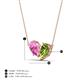 4 - Zemi 1.70 ctw Pear Shape Created Pink Sapphire and Peridot (7x5 mm) Toi Et Moi Pendant Necklace 
