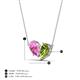 4 - Zemi 1.70 ctw Pear Shape Created Pink Sapphire and Peridot (7x5 mm) Toi Et Moi Pendant Necklace 