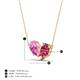 4 - Zemi 1.60 ctw Pear Shape Created Pink Sapphire and Pink Tourmaline (7x5 mm) Toi Et Moi Pendant Necklace 