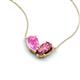 5 - Zemi 1.60 ctw Pear Shape Created Pink Sapphire and Pink Tourmaline (7x5 mm) Toi Et Moi Pendant Necklace 