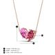4 - Zemi 1.60 ctw Pear Shape Created Pink Sapphire and Pink Tourmaline (7x5 mm) Toi Et Moi Pendant Necklace 