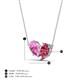 4 - Zemi 1.60 ctw Pear Shape Created Pink Sapphire and Pink Tourmaline (7x5 mm) Toi Et Moi Pendant Necklace 