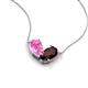 5 - Zemi 1.80 ctw Pear Shape Created Pink Sapphire and Red Garnet (7x5 mm) Toi Et Moi Pendant Necklace 