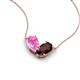 5 - Zemi 1.80 ctw Pear Shape Created Pink Sapphire and Red Garnet (7x5 mm) Toi Et Moi Pendant Necklace 