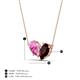 4 - Zemi 1.80 ctw Pear Shape Created Pink Sapphire and Red Garnet (7x5 mm) Toi Et Moi Pendant Necklace 