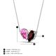 4 - Zemi 1.80 ctw Pear Shape Created Pink Sapphire and Red Garnet (7x5 mm) Toi Et Moi Pendant Necklace 