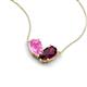 5 - Zemi 1.80 ctw Pear Shape Created Pink Sapphire and Rhodolite Garnet (7x5 mm) Toi Et Moi Pendant Necklace 