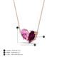 4 - Zemi 1.80 ctw Pear Shape Created Pink Sapphire and Rhodolite Garnet (7x5 mm) Toi Et Moi Pendant Necklace 
