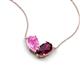 5 - Zemi 1.80 ctw Pear Shape Created Pink Sapphire and Rhodolite Garnet (7x5 mm) Toi Et Moi Pendant Necklace 