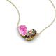 5 - Zemi 1.55 ctw Pear Shape Created Pink Sapphire and Smoky Quartz (7x5 mm) Toi Et Moi Pendant Necklace 