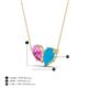 4 - Zemi 1.25 ctw Pear Shape Created Pink Sapphire and Lab Grown Pink Sapphire (7x5 mm) Toi Et Moi Pendant Necklace 