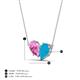 4 - Zemi 1.25 ctw Pear Shape Created Pink Sapphire and Lab Grown Pink Sapphire (7x5 mm) Toi Et Moi Pendant Necklace 