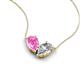 5 - Zemi 2.20 ctw Pear Shape Created Pink Sapphire and Lab Grown Diamond (7x5 mm) Toi Et Moi Pendant Necklace 