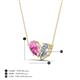 4 - Zemi 1.70 ctw Pear Shape Created Pink Sapphire and Natural Diamond (7x5 mm) Toi Et Moi Pendant Necklace 