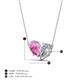 4 - Zemi 1.70 ctw Pear Shape Created Pink Sapphire and Natural Diamond (7x5 mm) Toi Et Moi Pendant Necklace 