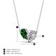 4 - Zemi 1.65 ctw Pear Shape Lab Grown Emerald and Moissanite (7x5 mm) Toi Et Moi Pendant Necklace 