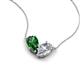 5 - Zemi 1.65 ctw Pear Shape Lab Grown Emerald and Moissanite (7x5 mm) Toi Et Moi Pendant Necklace 