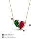 4 - Zemi 1.75 ctw Pear Shape Lab Grown Emerald and Lab Grown Ruby (7x5 mm) Toi Et Moi Pendant Necklace 