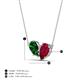 4 - Zemi 1.75 ctw Pear Shape Lab Grown Emerald and Lab Grown Ruby (7x5 mm) Toi Et Moi Pendant Necklace 