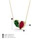 4 - Zemi 1.75 ctw Pear Shape Lab Grown Emerald and Lab Grown Ruby (7x5 mm) Toi Et Moi Pendant Necklace 