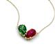 5 - Zemi 1.75 ctw Pear Shape Lab Grown Emerald and Lab Grown Ruby (7x5 mm) Toi Et Moi Pendant Necklace 