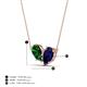 4 - Zemi 1.70 ctw Pear Shape Lab Grown Emerald and Lab Grown Blue Sapphire (7x5 mm) Toi Et Moi Pendant Necklace 