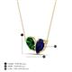 4 - Zemi 1.70 ctw Pear Shape Lab Grown Emerald and Lab Grown Blue Sapphire (7x5 mm) Toi Et Moi Pendant Necklace 