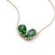 5 - Zemi 1.66 ctw Pear Shape Lab Grown Emerald and Created Alexandrite (7x5 mm) Toi Et Moi Pendant Necklace 