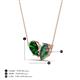 4 - Zemi 1.66 ctw Pear Shape Lab Grown Emerald and Created Alexandrite (7x5 mm) Toi Et Moi Pendant Necklace 