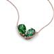 5 - Zemi 1.66 ctw Pear Shape Lab Grown Emerald and Created Alexandrite (7x5 mm) Toi Et Moi Pendant Necklace 