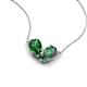 5 - Zemi 1.66 ctw Pear Shape Lab Grown Emerald and Created Alexandrite (7x5 mm) Toi Et Moi Pendant Necklace 