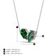 4 - Zemi 1.66 ctw Pear Shape Lab Grown Emerald and Created Alexandrite (7x5 mm) Toi Et Moi Pendant Necklace 