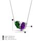 4 - Zemi 1.45 ctw Pear Shape Lab Grown Emerald and Amethyst (7x5 mm) Toi Et Moi Pendant Necklace 