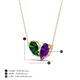 4 - Zemi 1.45 ctw Pear Shape Lab Grown Emerald and Amethyst (7x5 mm) Toi Et Moi Pendant Necklace 