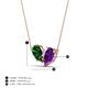 4 - Zemi 1.45 ctw Pear Shape Lab Grown Emerald and Amethyst (7x5 mm) Toi Et Moi Pendant Necklace 