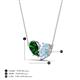4 - Zemi 1.40 ctw Pear Shape Lab Grown Emerald and Aquamarine (7x5 mm) Toi Et Moi Pendant Necklace 