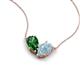 5 - Zemi 1.40 ctw Pear Shape Lab Grown Emerald and Aquamarine (7x5 mm) Toi Et Moi Pendant Necklace 