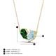 4 - Zemi 1.40 ctw Pear Shape Lab Grown Emerald and Aquamarine (7x5 mm) Toi Et Moi Pendant Necklace 