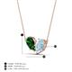 4 - Zemi 1.40 ctw Pear Shape Lab Grown Emerald and Aquamarine (7x5 mm) Toi Et Moi Pendant Necklace 