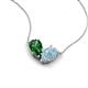5 - Zemi 1.40 ctw Pear Shape Lab Grown Emerald and Aquamarine (7x5 mm) Toi Et Moi Pendant Necklace 
