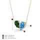 4 - Zemi 1.65 ctw Pear Shape Lab Grown Emerald and Blue Topaz (7x5 mm) Toi Et Moi Pendant Necklace 