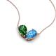 5 - Zemi 1.65 ctw Pear Shape Lab Grown Emerald and Blue Topaz (7x5 mm) Toi Et Moi Pendant Necklace 