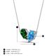 4 - Zemi 1.65 ctw Pear Shape Lab Grown Emerald and Blue Topaz (7x5 mm) Toi Et Moi Pendant Necklace 