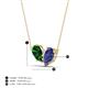 4 - Zemi 1.40 ctw Pear Shape Lab Grown Emerald and Iolite (7x5 mm) Toi Et Moi Pendant Necklace 