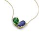 5 - Zemi 1.40 ctw Pear Shape Lab Grown Emerald and Iolite (7x5 mm) Toi Et Moi Pendant Necklace 