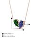 4 - Zemi 1.40 ctw Pear Shape Lab Grown Emerald and Iolite (7x5 mm) Toi Et Moi Pendant Necklace 